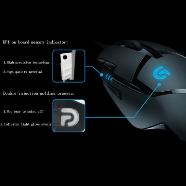 Logitech G402 Hyperion Fury FPS Wired Gaming Mouse 8 Programmable Keys 4000DPI - Black